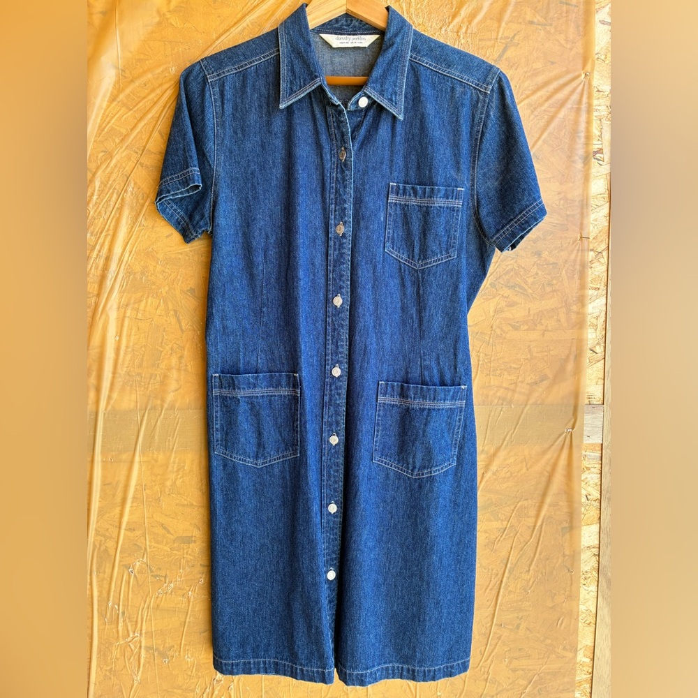 Dorothy Perkins Blue Denim Midi Dress Size 14